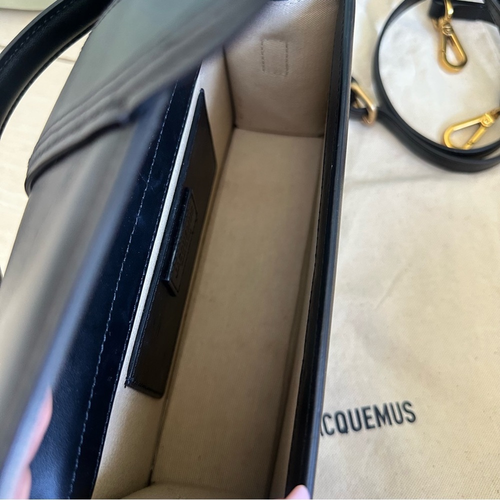 Jacquemus, The Grande Bambino, Black Leather Crossbody, Satchel Handbag 🖤 - Picture 6 of 10